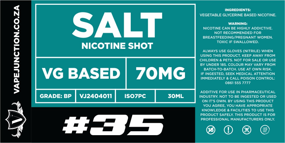 Vape Junction Salt Nicotine Shot 30ml