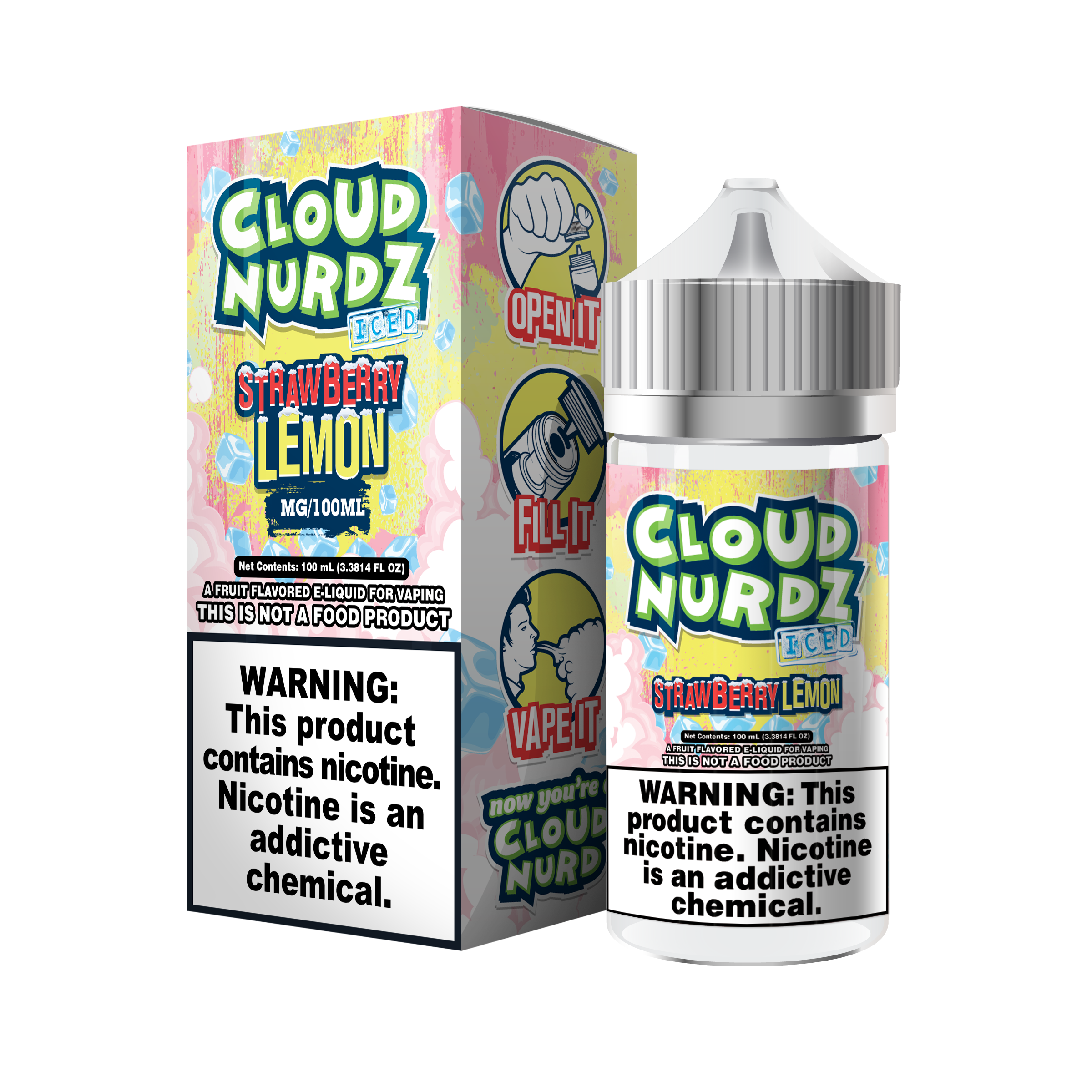 Strawberry Lemon on Ice by Cloud Nurdz 100ml | Vape Junction