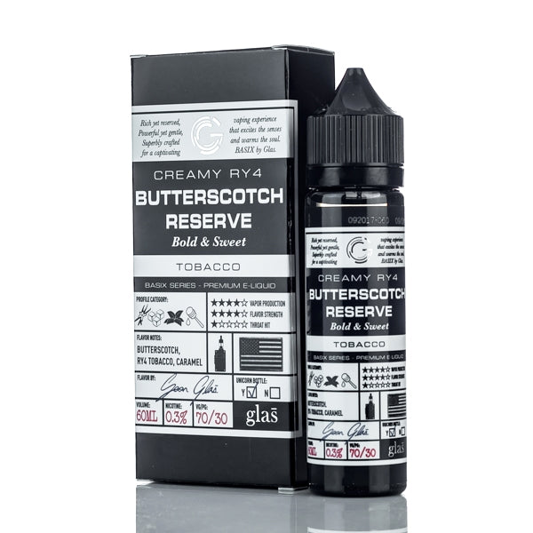 Creamy RY4 Butterscotch Reserve by Glas Basix E-Liquid  Vape Junction