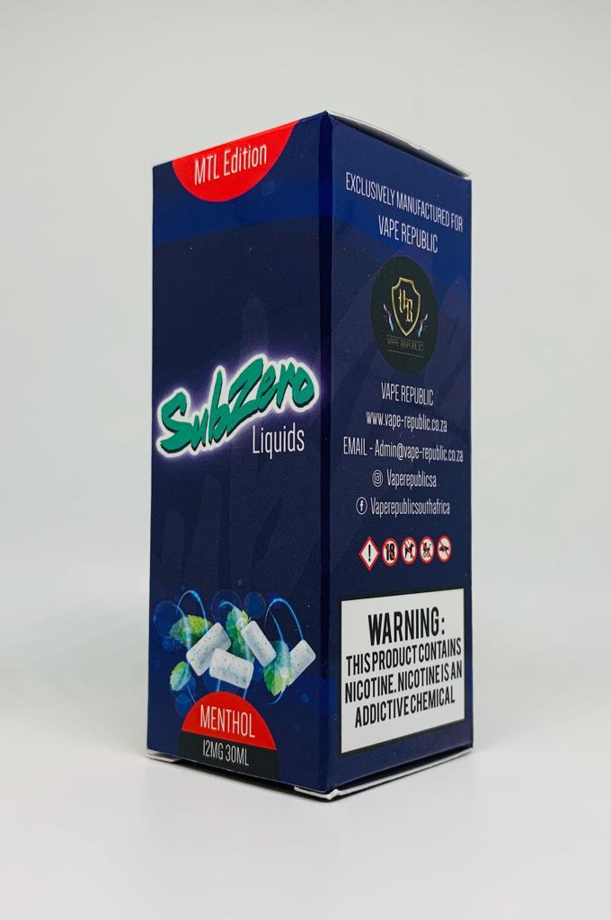Menthol MTL by SubZero Liquids 30ml
