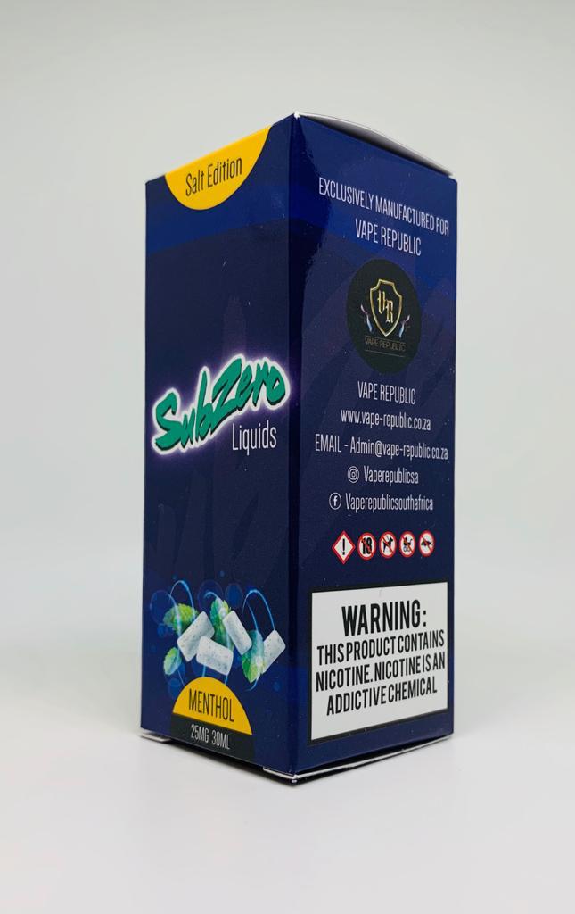 Menthol Nic Salt by SubZero Liquids 30ml