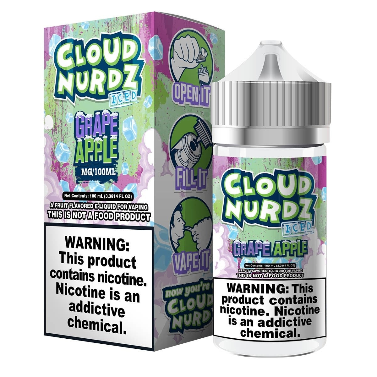 Grape Apple on Ice by Cloud Nurdz 100ml | Vape Junction