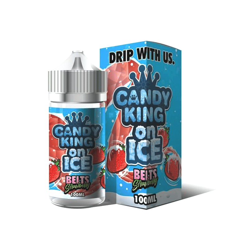 Candy King on ICE Sour Belts Strawberry 100ml | Vape Junction