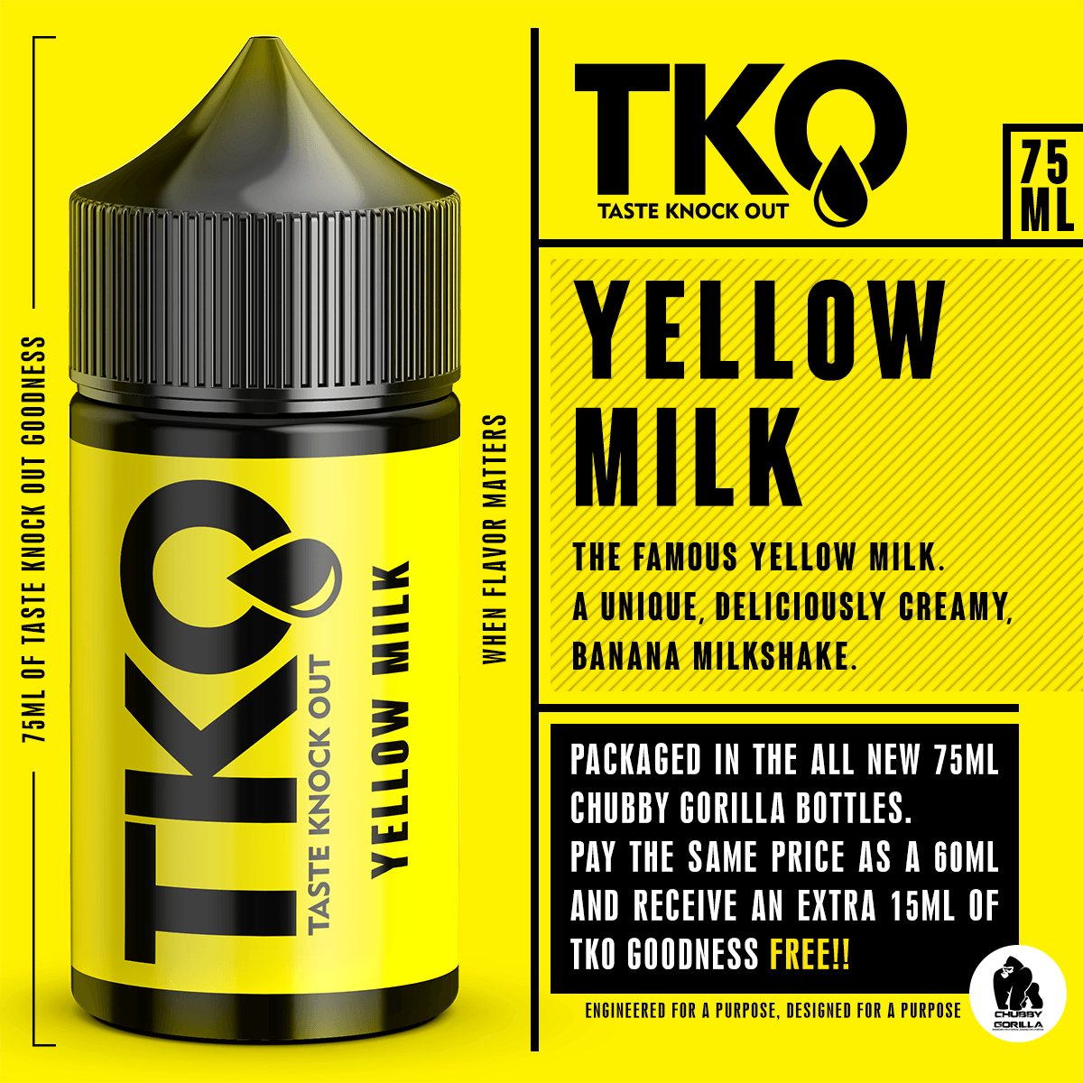 TKO - Yellow Milk 75ml | Vape Junction